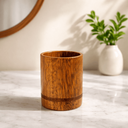 Gobelet en Bois de Cocotier - Accessoire Bain Naturel Écologique Exotique