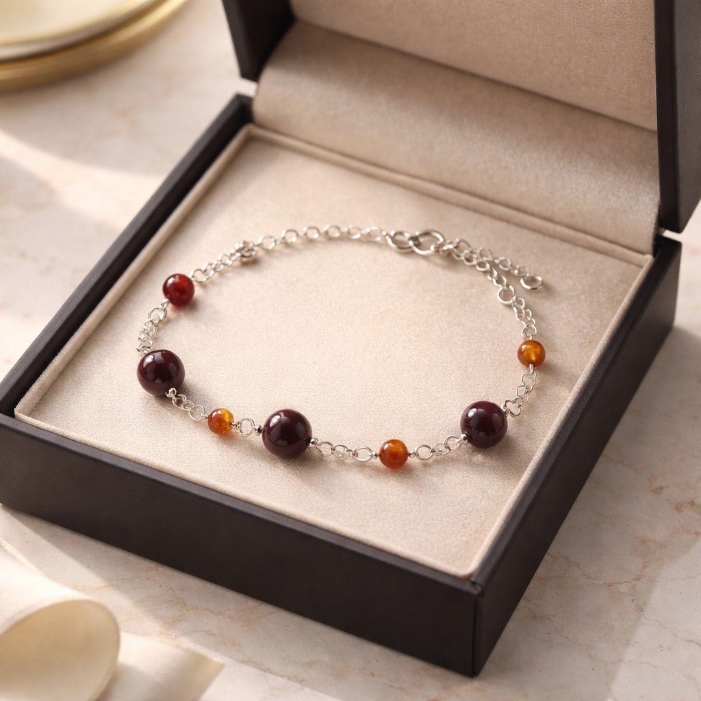 Bracelet Grenat Argent 925 - Pierre Naturelle