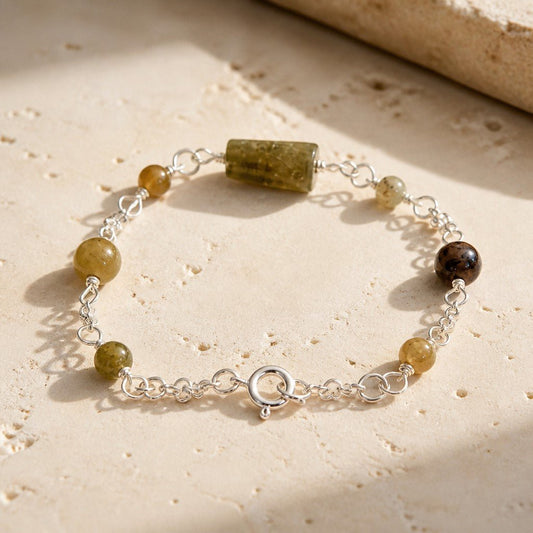 Bracelet Grenat Vert Tsavorite Argent 925