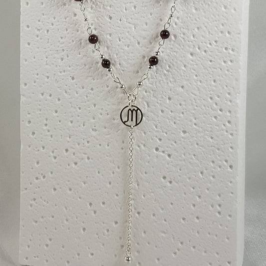 Pendentif Astrologique Scorpion Grenat Argent 925