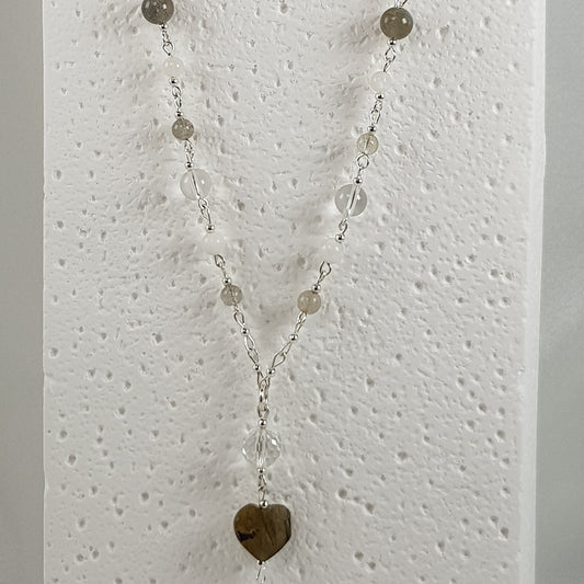 Pendentif Harmonie Spirituelle - Lithothérapie Pierres Naturelles Argent 925