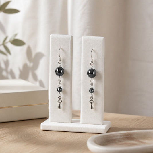 Boucles d'Oreilles Hématite - Argent 925 & Pierre Naturelle