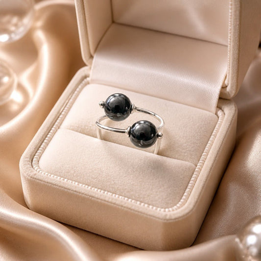 Bague Hématite Argent 925 - Pierre d'Ancrage Lithothérapie