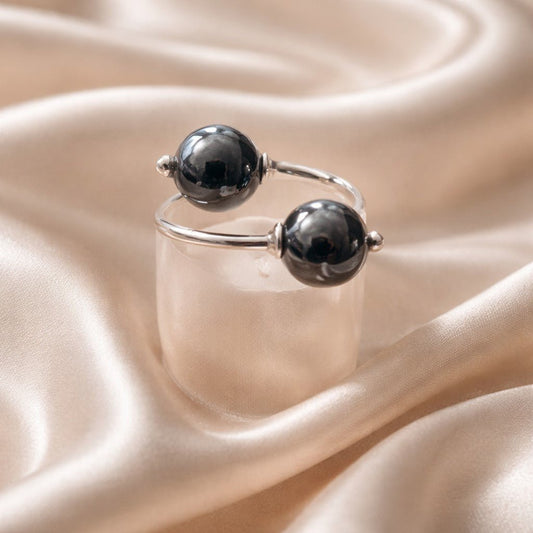 Bague Hématite Argent 925 - Pierre d'Ancrage Lithothérapie