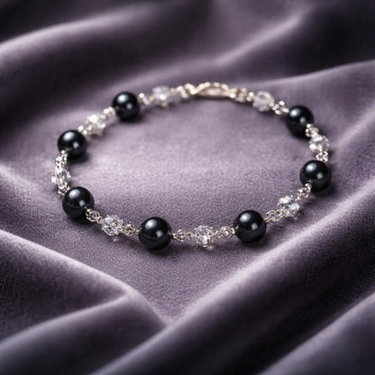 Bracelet Hématite Argent 925 - Pierre Naturelle