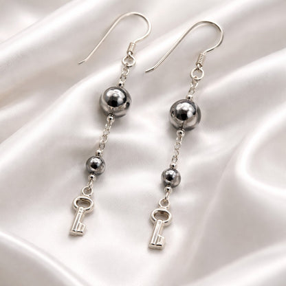 Boucles d'Oreilles Hématite - Argent 925 & Pierre Naturelle