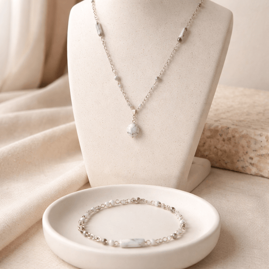 Parure Howlite Argent 925 - Pierre Naturelle