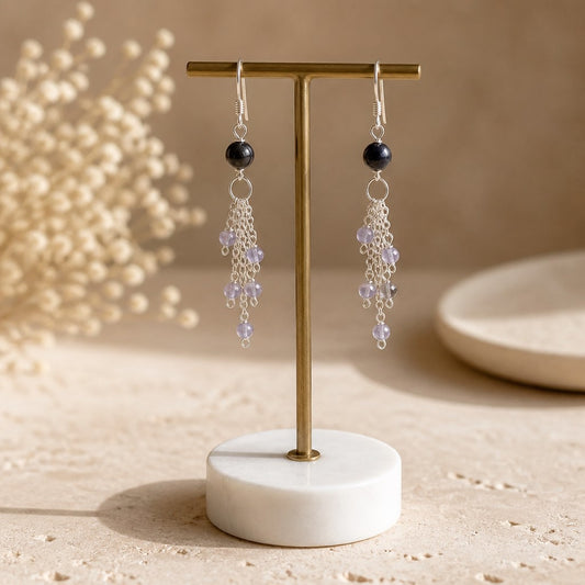 Boucles d'Oreilles iolite - Argent 925 & Pierre Naturelle