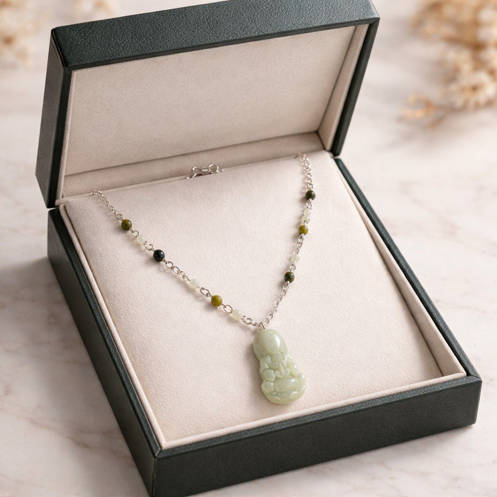 Pendentif Jade de Thailande et Birmanie Argent 925 - Pierre de Sagesse et Longévité