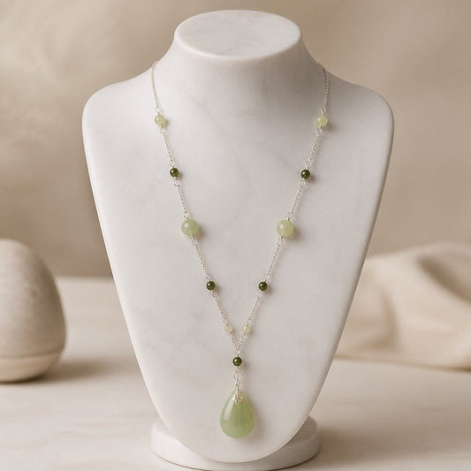 Pendentif Jade de Chine Argent 925 - Pierre Sacrée