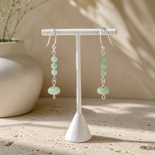 Boucles d'Oreilles Jade de Birmanie - Argent 925 & Pierre Naturelle