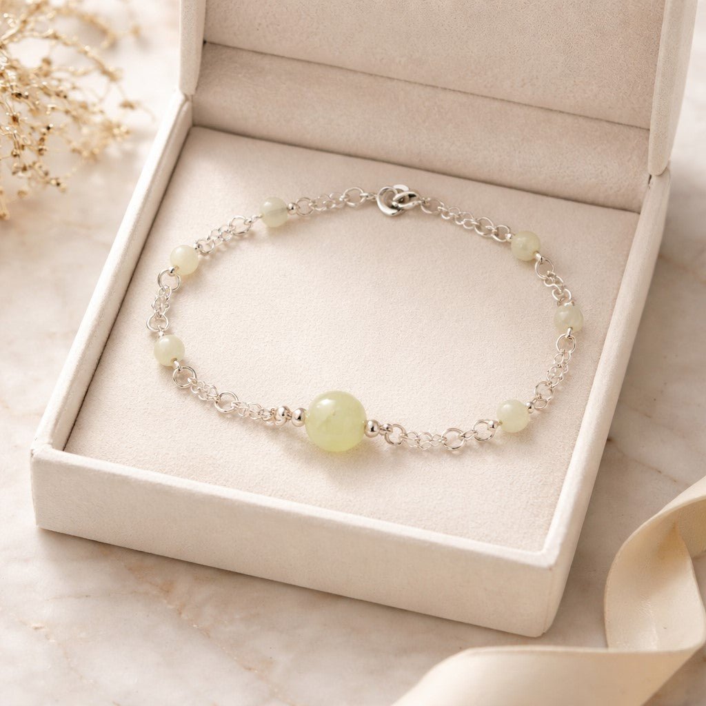 Bracelet Jade de Chine Argent 925 - Pierre Sacrée