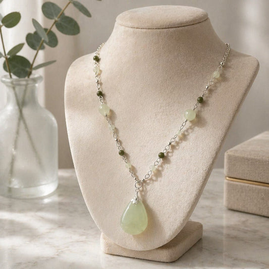 Pendentif Jade de Chine Argent 925 - Pierre Sacrée