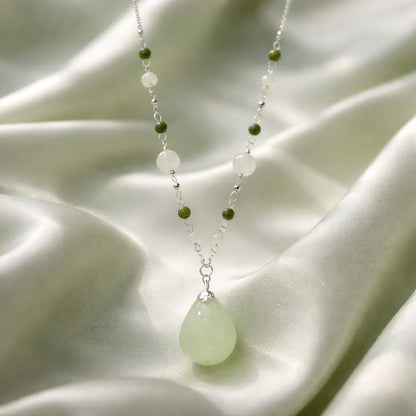Pendentif Jade de Chine Argent 925 - Pierre de Prospérité