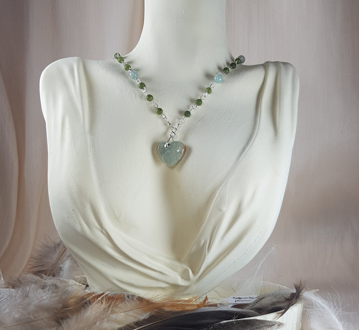 jade de Birmanie, Jade de Thailande coeur argent 925