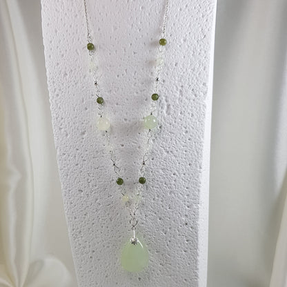 Pendentif jade de Chine en argent 925 - pierre de sagesse et longévité