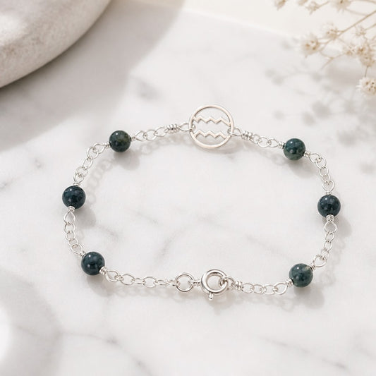 Bracelet Astrologique Verseau Jaspe Kambaba Argent 925