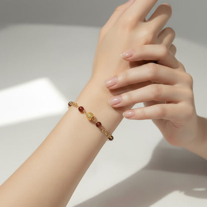 Bracelet Jaspe Rouge Acier - Pierre Naturelle