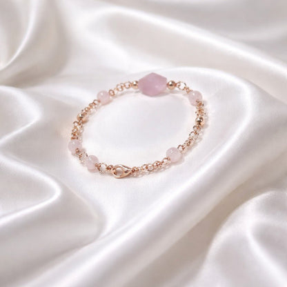 Bracelet Kunzite Argent 925 Plaqué Or Rose -