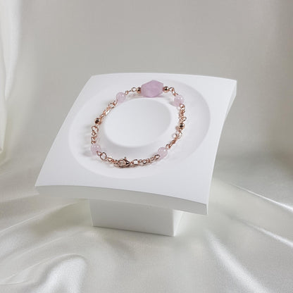 Bracelet Kunzite Argent 925 Plaqué Or Rose -