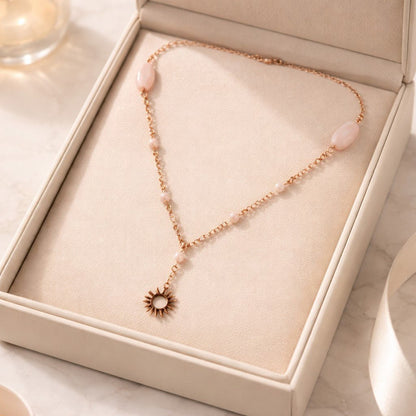 Pendentif Kunzite Argent 925 Plaqué Or Rose - Pierre d'Amour Inconditionnel