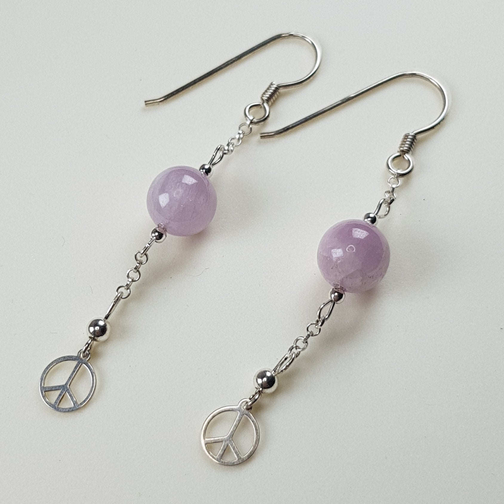 Boucles d'oreilles kunzite en argent 925 - pierre naturelle