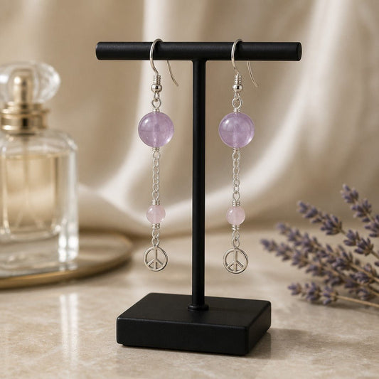 Boucles d'Oreilles Kunzite - Argent 925 & Pierre Naturelle