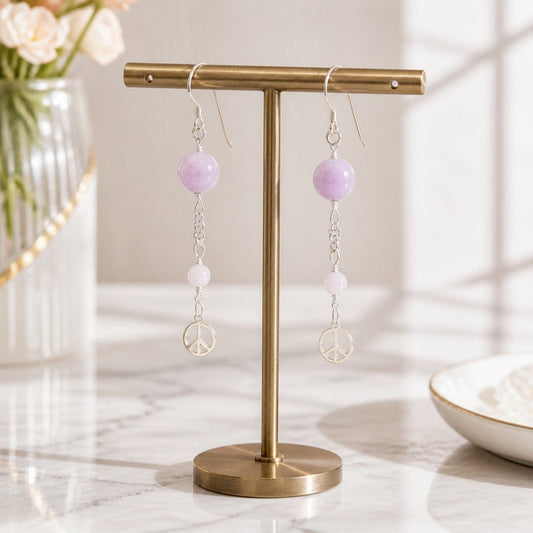 Boucles d'Oreilles Kunzite - Argent 925 & Pierre Naturelle