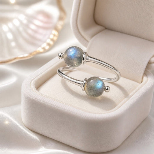 Bague Labradorite Argent 925 - Pierre de Transformation et de Magie