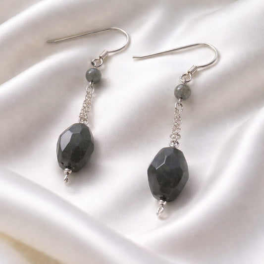 Boucles d'Oreilles Labradorite - Argent 925 & Pierre Naturelle