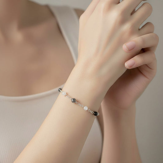 Bracelet Labradorite Blanche Argent 925 - Pierre Rare