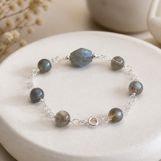 Bracelet Labradorite Argent 925 - Pierre Naturelle