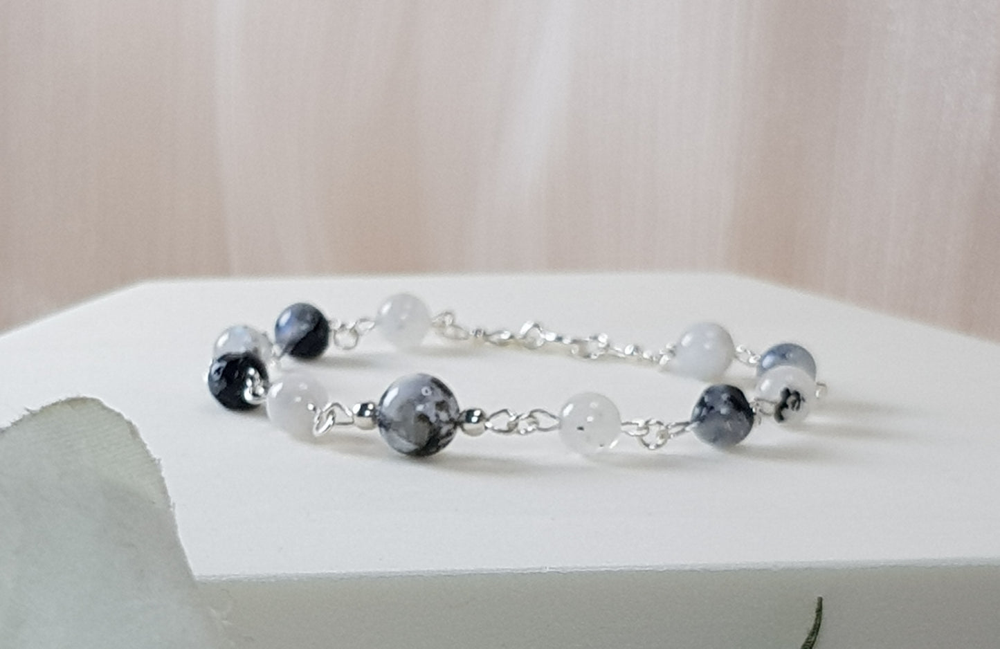 Labradorite blanche argent 925