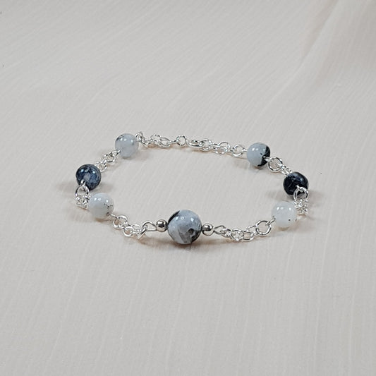 Labradorite blanche argent 925