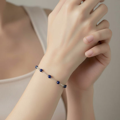Bracelet Lapis Lazuli Argent 925 - Pierre Naturelle