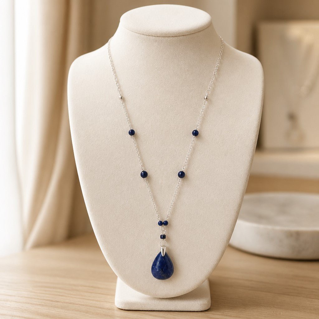Pendentif Lapis Lazuli Argent 925 - Pierre Royale de Sagesse