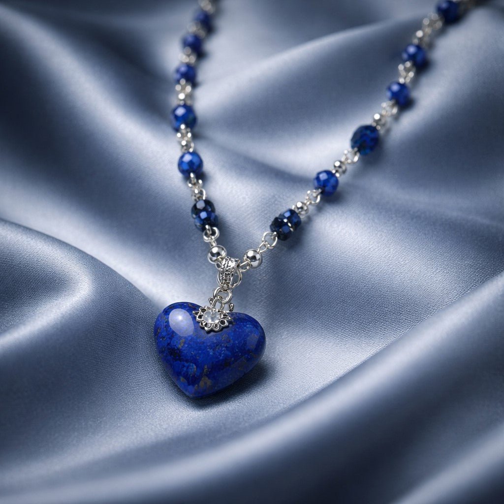 Pendentif Lapis Lazuli Cœur Argent 925 - Pierre de Vérité du Cœur