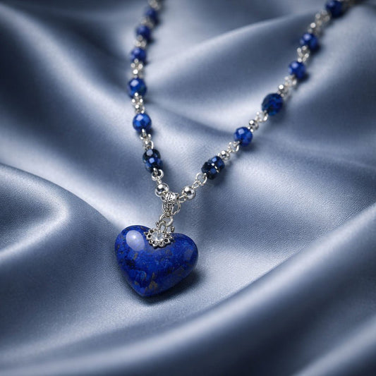 Pendentif Lapis Lazuli Cœur Argent 925 - Pierre de Vérité du Cœur
