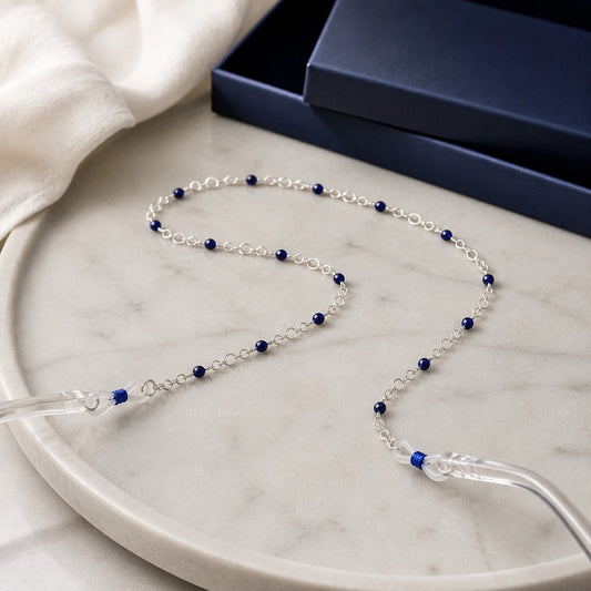 Chaîne de Lunettes Lapis Lazuli - Pierre Naturelle & Argent 925
