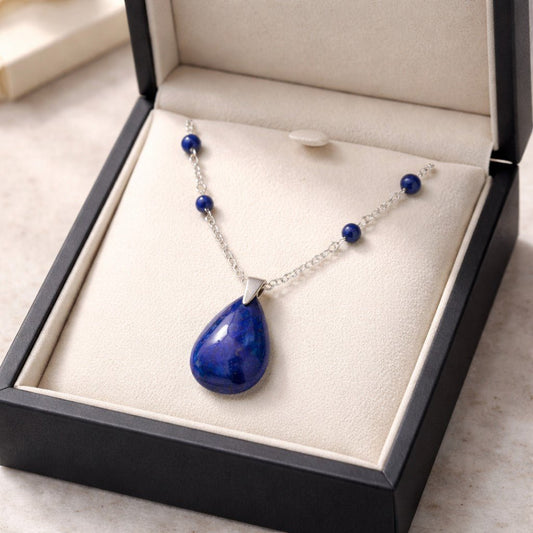 Pendentif Lapis Lazuli Argent 925 - Pierre Royale de Sagesse