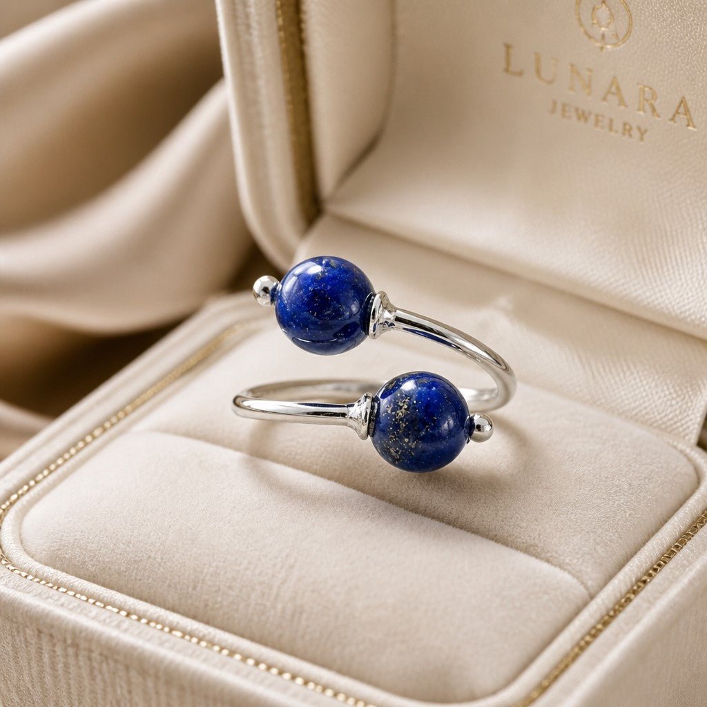 Bague Lapis Lazuli Argent 925 - Pierre de Sagesse Lithothérapie