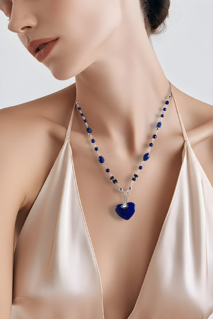 Pendentif Lapis Lazuli Cœur Argent 925 - Pierre de Vérité du Cœur