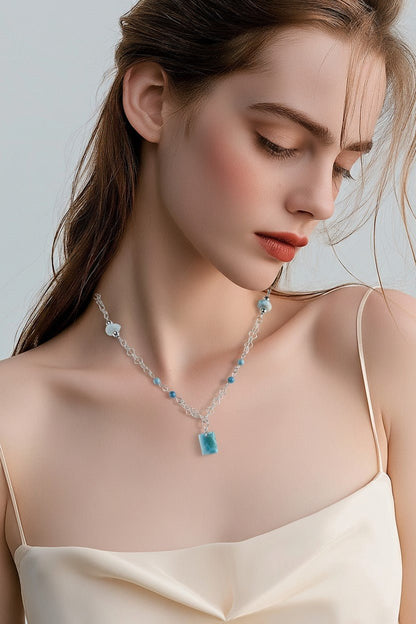 Pendentif Larimar Argent 925  Sérénité | Bijoux Zen