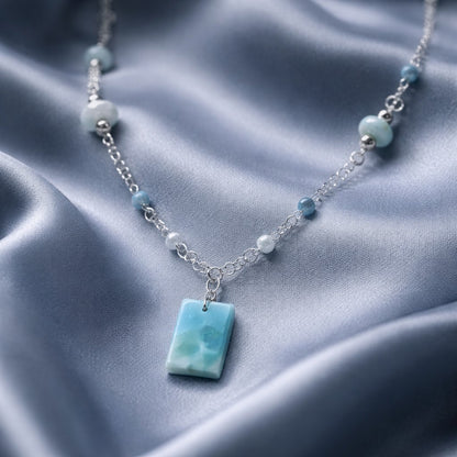 Pendentif Larimar Argent 925  Sérénité | Bijoux Zen