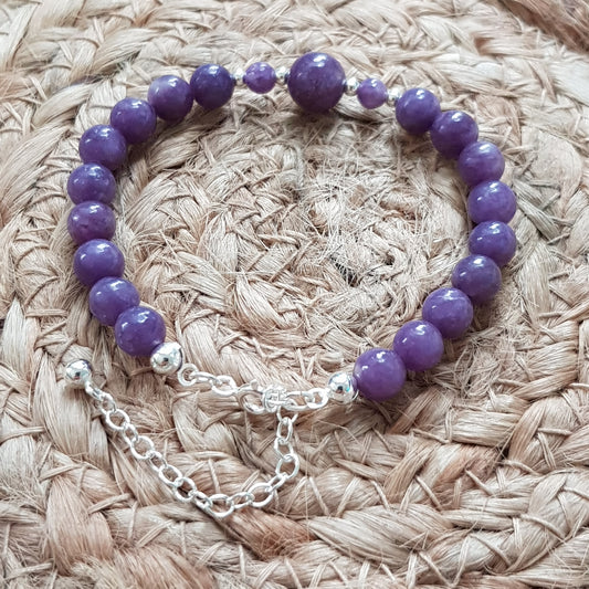 Bracelet lépidolite argent 925