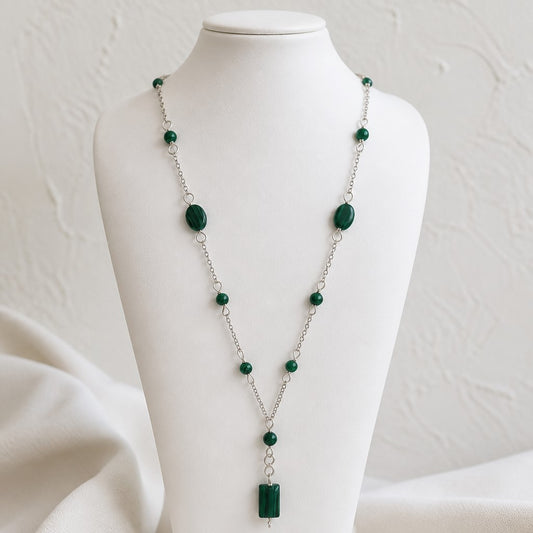 Pendentif Malachite Argent 925 - Pierre Naturelle