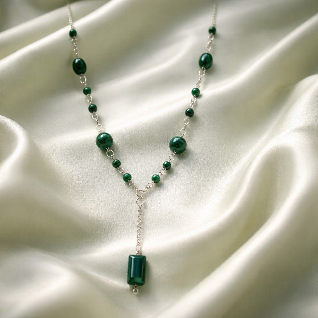 Pendentif Malachite Argent 925 Tendance Y
