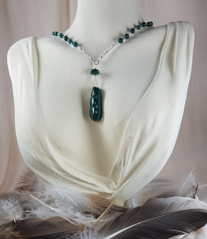 Malachite scarabée argent 925