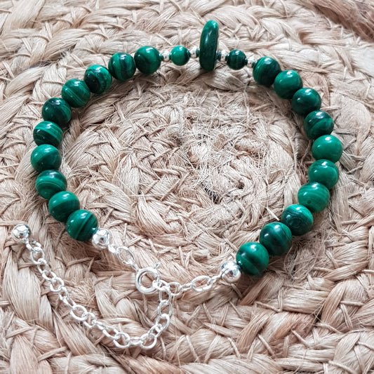 Bracelet malachite argent 925