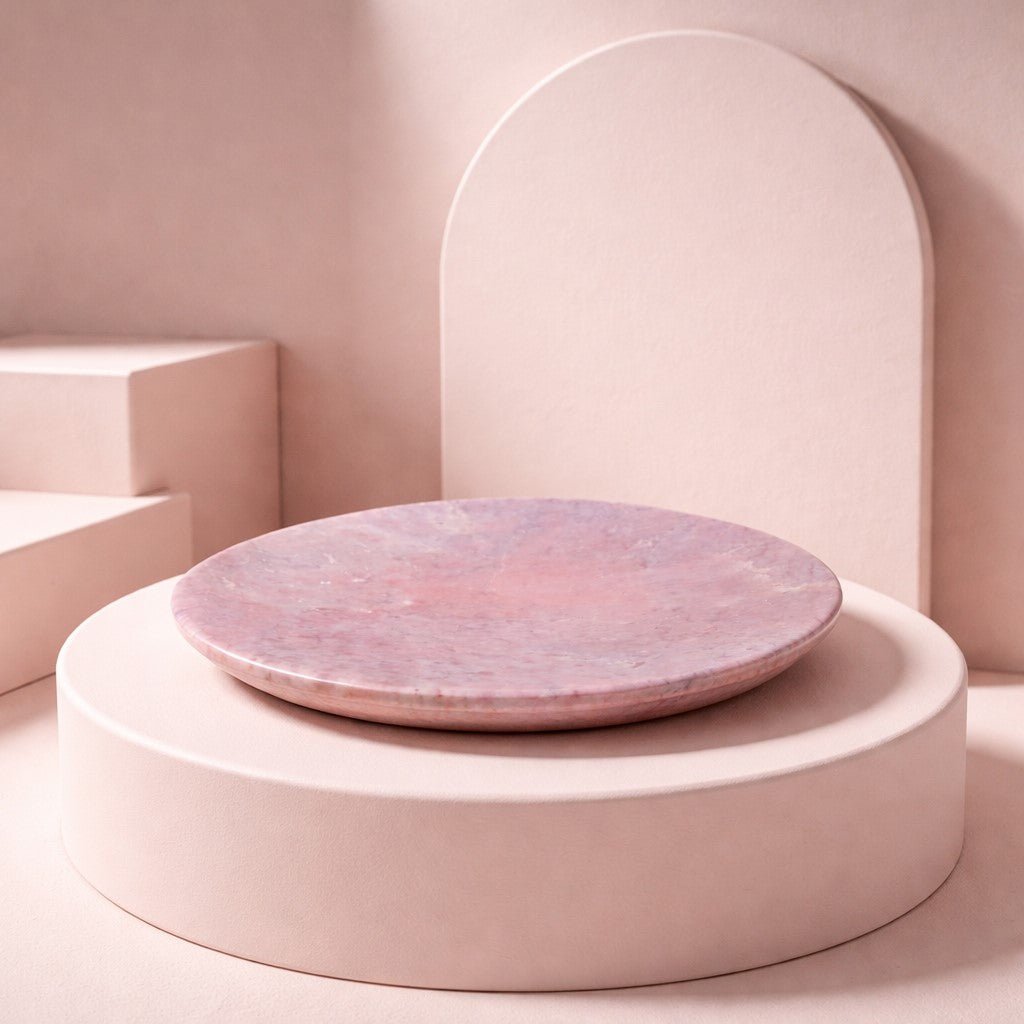 Porte-savon en stéatite et marbre ovale - Douceur des formes arrondies en pierre naturelle.